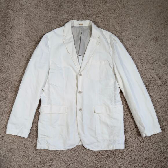 J Crew Blazer Men’s XLT White Linen Blend Jacket Coastal Preppy Sportcoat - Picture 1 of 11